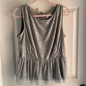 New York & Company silver sleeveless top L